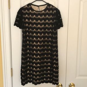 KATE SPADE BLACK SCALLOP LACE DRESS